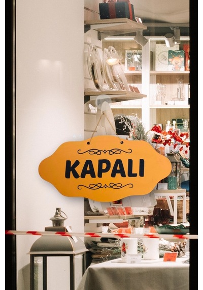 Dekoratif Açık-kapalı Tabelası Jüt İp Ve Vantuz Hediyeli - Turuncu