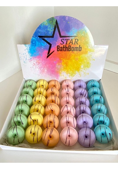 Star Bomb Karışık Mini Donut Banyo Topu Nem Bombası 30 x 45 G