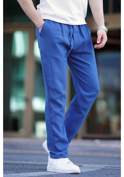 Madmext Lacivert Müslin Kumaş Erkek Basic Pantolon 6507-lacivert Lacivert