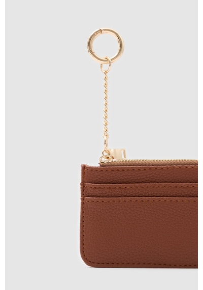 Shule Bags Nook Fermuarlı Charm Kartlık Camel