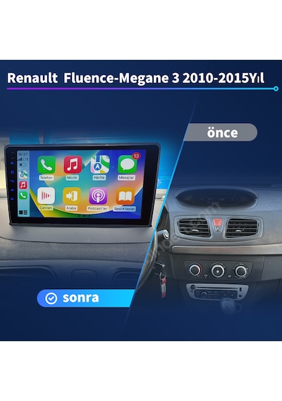 Renault Fluence-megane 3 2010-2015yıl 4gb Ram 32gb Rom Carplay Na