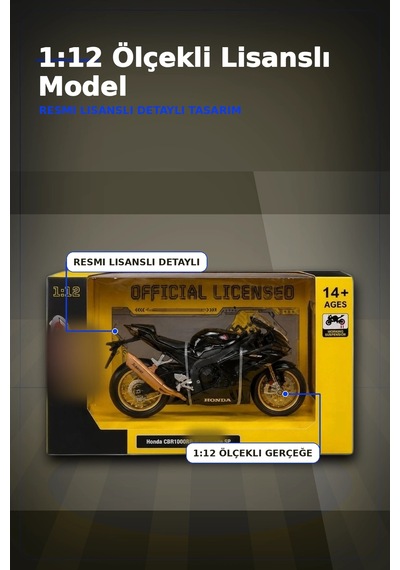 Spor Motosiklet Modeli 1/12 Ölçekli - Honda Cbr1000rr R Fireblade Minyatür, Koleksiyonluk Bx-313416