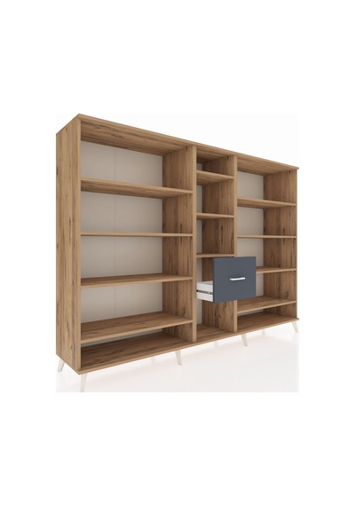 Hyperion Dolap 11 Raflı 3 Çekmeceli 220x44x163 Çam-çam/antrasit Çam-çam/antrasit Hyperion Dolap 11 Raflı 3 Çekmeceli 220x44x163 Çam-çam/antrasit Çam-çam/antrasit