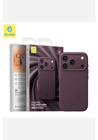 İphone 18 Pro Max Uyumlu 6.9 Nappa Premium Vegan Deri Magsafe Kılıf Vişne