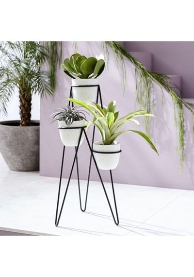 Metal Saksı Standı Iskandinav 3 Katlı Ayaklı Çiçeklik Wd249