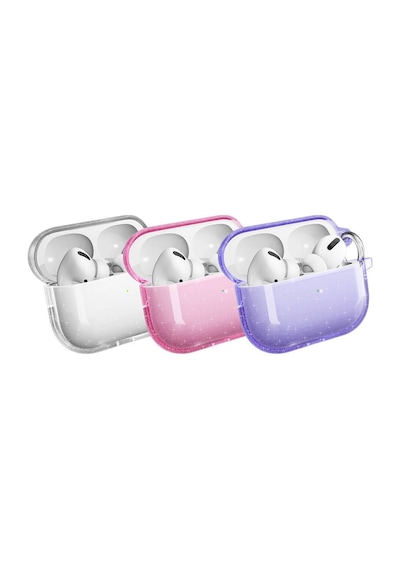 Apple Uyumlu AirPods Pro 2 Allstar Airbag 32 Parlayan Simli Saydam Renkli Kılıf-pembe Pembe