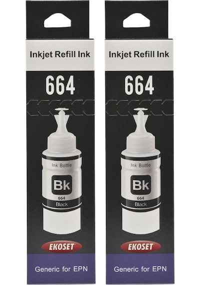Ekoset Epson L455 Uyumlu Siyah Mürekkep 2 Adet 70 ML