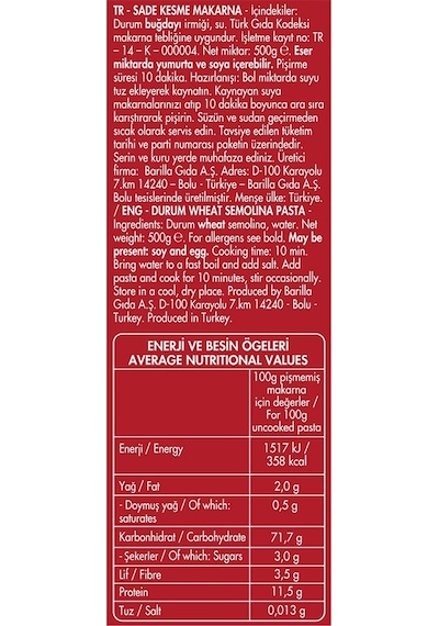 Filiz Makarna Burgu 6 x 500 G