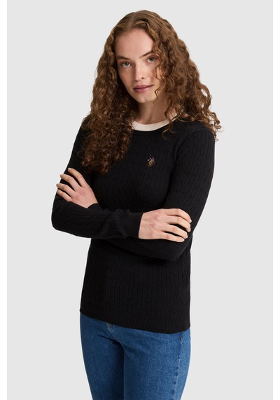 U.S. Polo Assn. Kadın Siyah Basic Kazak 50331602 Vr046