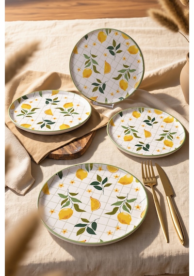 Keramika Lemon Nordic Pasta Tabağı 22 Cm 4 Adet 22090 Çok Renkli