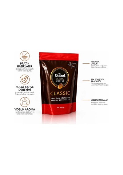 Shazel Classıc Çözünebilir Kahve 500gr Filtre