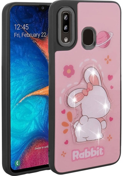 Samsung Galaxy A30 İle Uyumlu Kılıf Parlayan Kabartmalı İkonik Figürlü Silikon Kapak