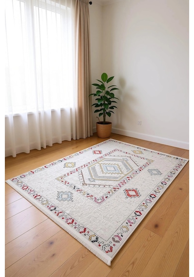 Blghome Dokuma Tabanlı Dijital Baskı Halı Blg3813 Bej