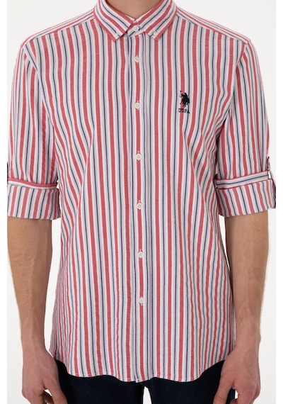 U.s. Polo Assn. Erkek Kırmızı Gömlek Desenli 50306326-vr030 Kırmızı