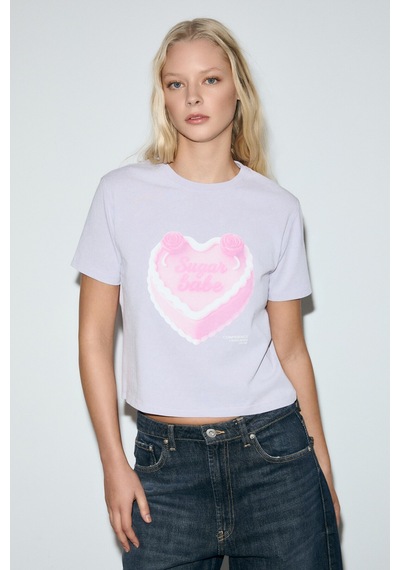 Grımelange Melunae Kadın Organik Pamuklu Bisiklet Yaka Kısa Kollu Baskı Detaylı Lila T-shirt Lila Grımelange Melunae Kadın Organik Pamuklu Bisiklet Yaka Kısa Kollu Baskı Detaylı Lila T-shirt Lila