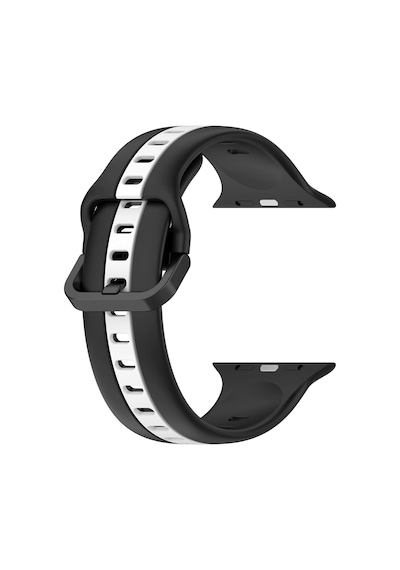 Apple Watch İle Uyumlu 42/44/45/49 Mm İçin Metal Tokalı Spor Silikon Kordon Çift Renkli Hava Alabilen Delikli Kayış Çok Renkli