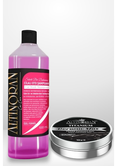 Altınoran Derinlemesine Temizlik Ve Üstün Seramik Koruma Seti Cilalı Oto Şampuanı 1l + Titanium Seramik Wax 100gr
