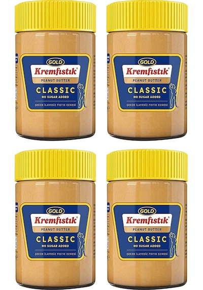 Gold Fıstık Ezmesi Classic Şekersiz 340 Gr X 4 Adet