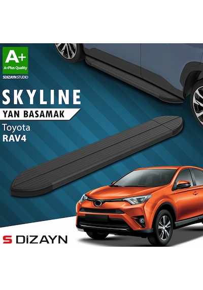 S-dizayn Toyota Rav 4 3 Skyline Siyah Yan Basamak 163 Cm 2006-2013 A+ Kalite