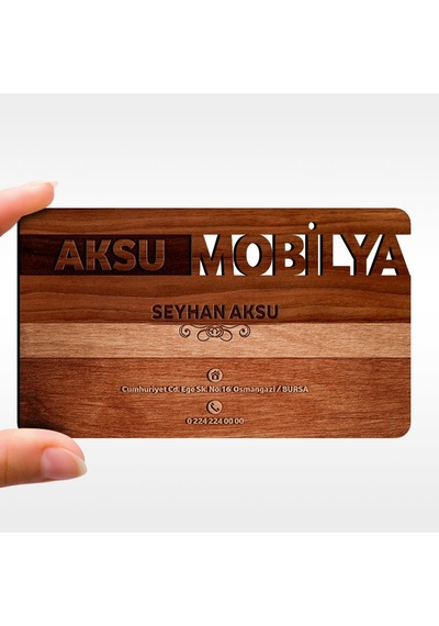 Kişiye Özel Mesleki Mobilya Dekorasyon Ahşap Kartvizit (Model 2-7