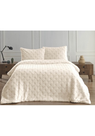Merinos Dıamond 3 Parça Pietra Comforter Yorgan Seti 220x240 Bej Bej Bej
