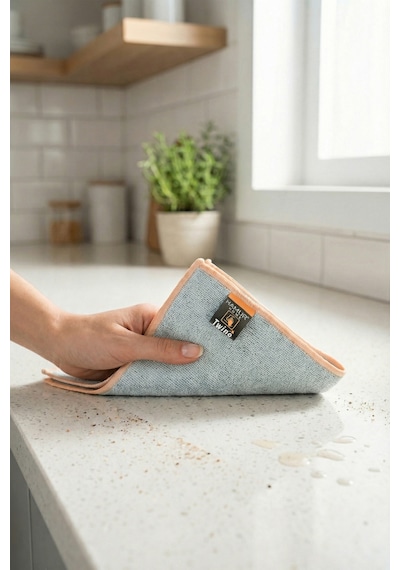Twino 3'lü Çift Taraflı Zor Kir Temizlik Bezi 30x30 Mikrofiber Telli Ovma Mutfak Lavabo Tezgah Bezi