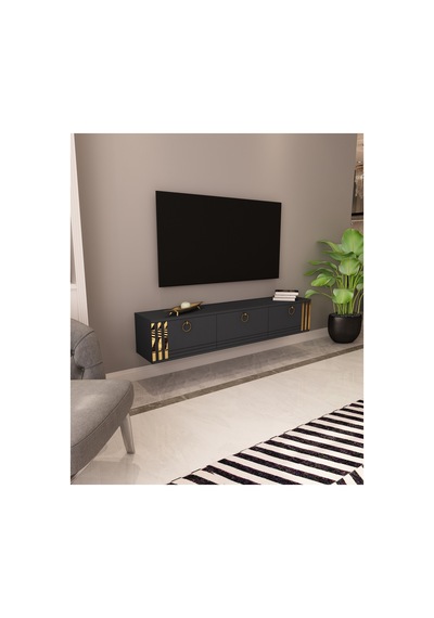 Sahran 150 Cm Duvara Monte Tv Ünitesi Tv Sehpası Antrasit - Altın Antrasit-altın Sahran 150 Cm Duvara Monte Tv Ünitesi Tv Sehpası Antrasit - Altın Antrasit-altın