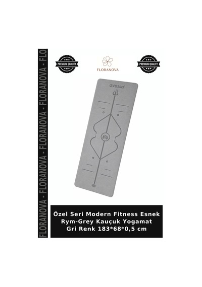 Özel Seri Modern Fitness Esnek Rym-grey Kauçuk Yogamat Gri Renk 183 68 0,5 Cm