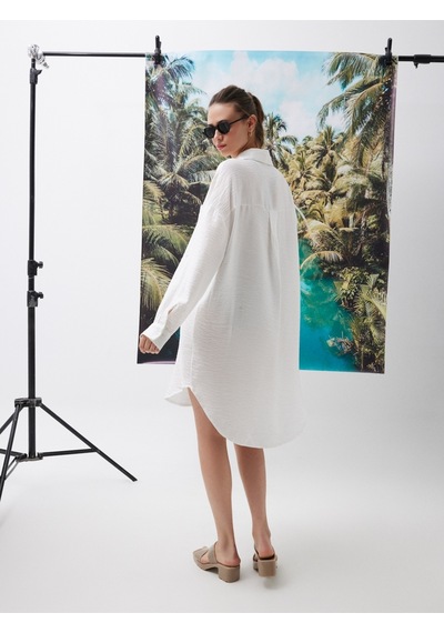 Oversize Kadın Tunic Beyaz