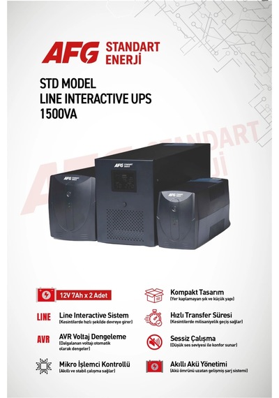 1500 Va Line Interactive Ups Std Model Kesintisiz Güç Kaynağı
