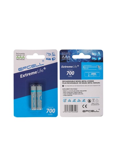 Efcell Extreme Life+ Aaa 700mah 1.2v Şarj Edilebilir Pil