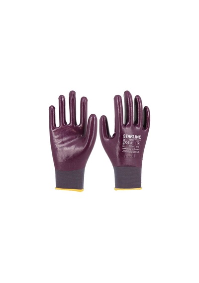 E-161302 Mor Nitril Eldiven No:10 5adet