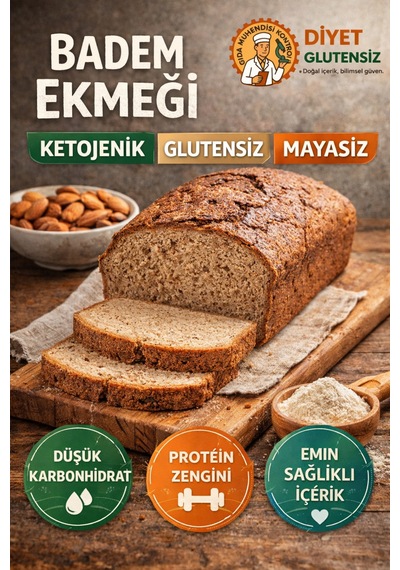 Glutensiz Mayasız Ketojenik Badem Ekmeği