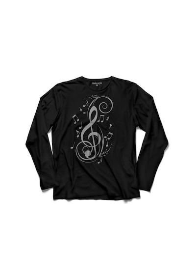 Musıc Love Müzik Nota Seviyorum Sol Anahtarı 3Uzun Kollu Tişört (512516089)