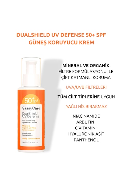 Sassycare Güneş Kremi Spf 50+ Dualshield Uv Defense Yüz Ve Vücut