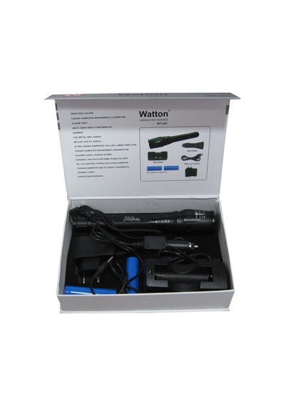 Blackwatton Wt-241 Tx6 Şarjlı Zoomlu El Feneri N11.178 Siyah