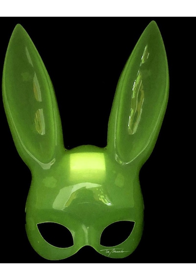 Karanlıkta Yanan Glow Floresan Tavşan Maskesi 32x22 Cm
