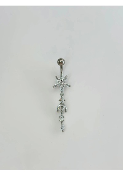 Çiçek Detaylı Sallantılı Göbek Piercing Çok Renkli 55834600