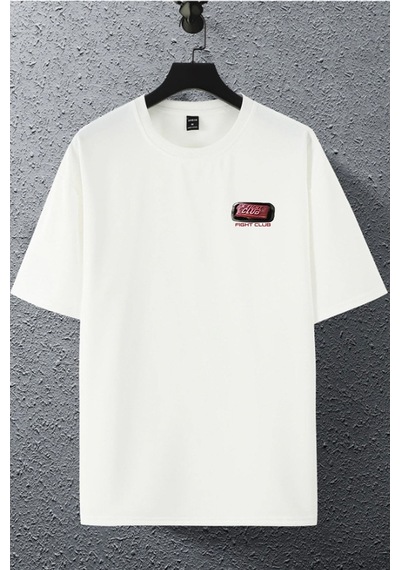 Unisex Kadın Erkek Fight Club Baskılı Oversize T-shirt Beyaz Mck2036 Beyaz