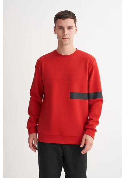 Cazador Dynamic Regular Fit Pamuk Karışımlı Scuba Sweatshirt Kırmızı