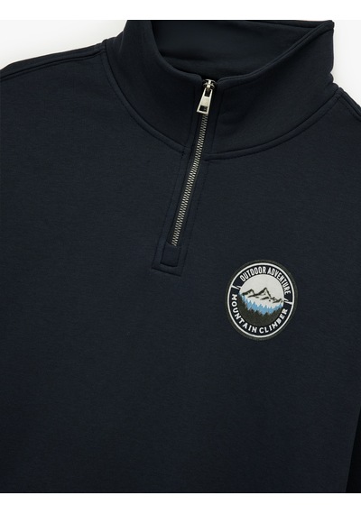 Koton Şardonlu Uzun Kollu Baskılı Yarım Fermuarlı Sweatshirt Lacivert 6wam70036mk Lacivert Koton Şardonlu Uzun Kollu Baskılı Yarım Fermuarlı Sweatshirt Lacivert 6wam70036mk Lacivert