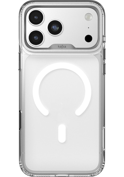 Apple Uyumlu iPhone 17 Pro Max Kılıf M-safe Şarj Özellikli Airbagli O-ring Şeffaf Kajsa Trans Shield Kapak Gümüş Gümüş