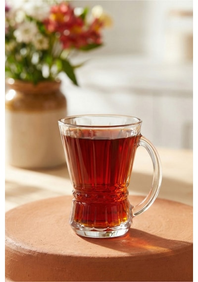 Lav Venüs Cam Kulplu Çay Bardağı 6 Kişilik 150 ml Kulplu