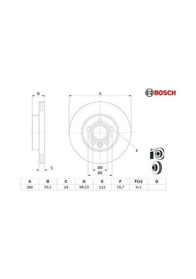 Fren Diski Ön Transporter T4 96&gt 03 Havalı 280mm