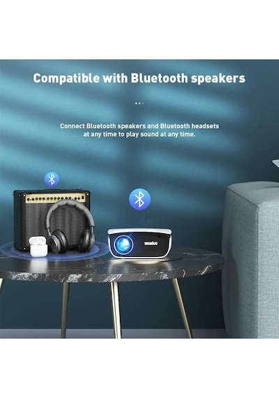 Wimius S25 Mini Wifi ve Bluetooth Özellikli 1080P Destekli Projektör