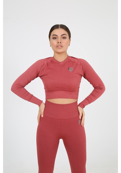 Sportonex So22f006 Seamless Kadın Crop Gül Kurusu