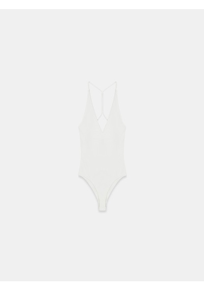 Dilvin 21175 Halter Yaka Bodysuit-ekru