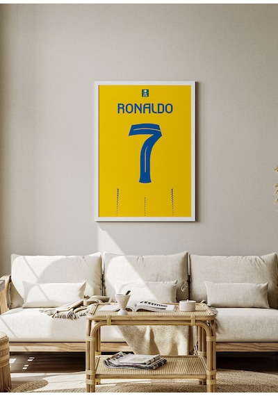 Ronaldo R7 7 Poster Tablo Beyaz Çerçeveli