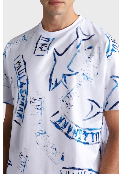 Paul & Shark Erkek T Shirt 24411103 010 Beyaz Beyaz