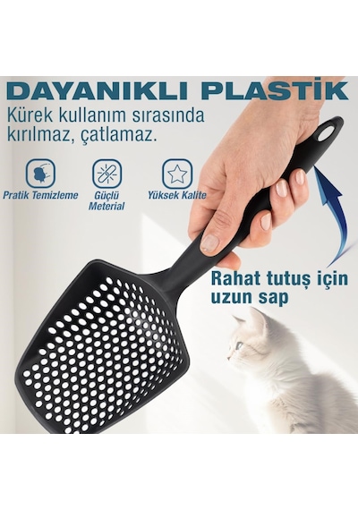 Küçük Delikli Kedi Kumu Eleme Küreği, İnce Taneli Dar Aralıklı Pet Tuvalet Temizleme Eleği Süzgeç